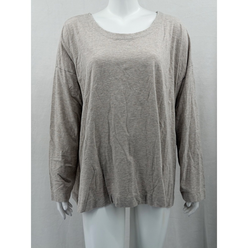 J Jill Top Women 4X Beige Luxe Supima Relaxed Tee Neutral Casual Staple Everyday